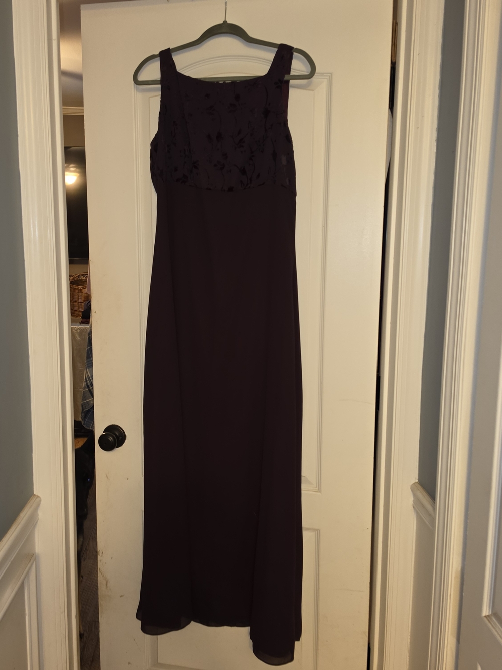 Rhapsody Dark Plum Embroidered Bodice Maxi Gown